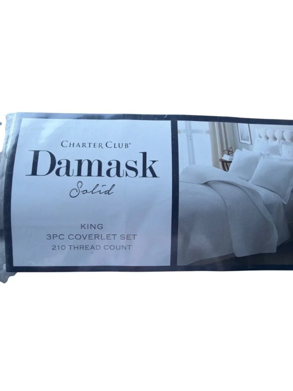 NWT Charter Club Quilted Cotton 3-Pc. Coverlet Set Parchment Size King